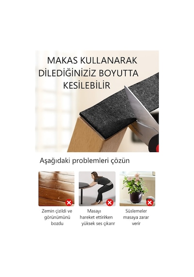 4 Ad Yapışkanlı Keçe Mobilya Masa Sandalye Parke Zemin Ayak Koruyucu Kaydırmaz Keçesi 120mm X 240mm Diğer