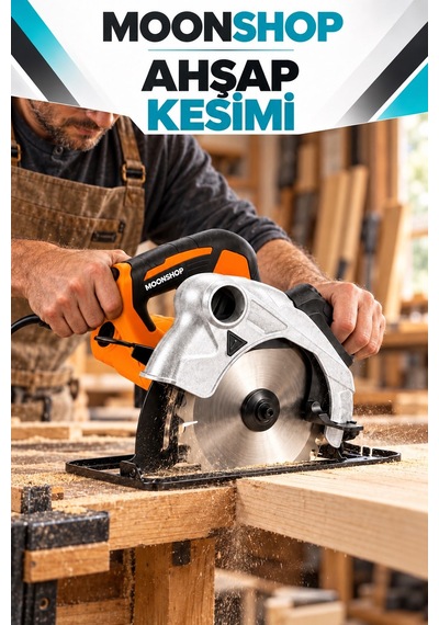 Moon Shop Pro Seri Lazerli Bakır Sargılı Metal Şanzuman Sunta Kesme Daire Testere Makinesi 185 MM