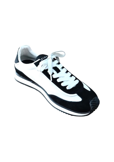 Lufian Gaban Erkek Deri Sneaker Ayakkabı Siyah Beyaz