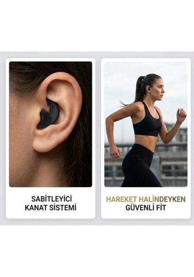Siyah 3'lü Silikon Kulaklık Süngeri - S-m-l