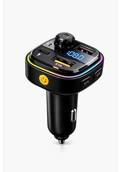 Araç İçi Bluetooth Fm Transmitter Usb-c Hızlı Şarj Çift Usb Led Ekran 12-24v 12w