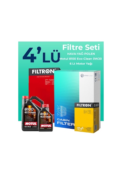 Filtron Volvo S90 2.0 Dizel D4 Filtre Bakım Seti Motul Motor Yağlı (2016-2018) 4 Lü