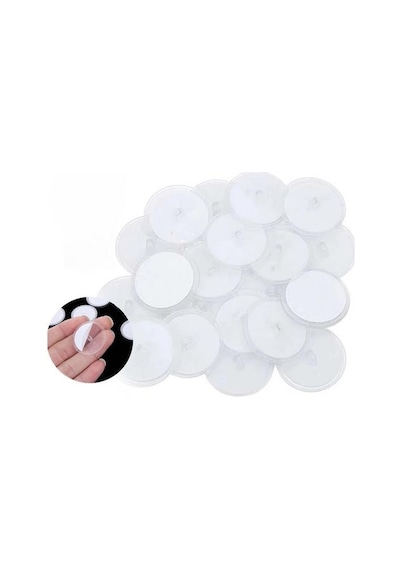 River World 3 Cm Çaplı 20 Adet Yuvarlak Şeffaf Güçlü Disk Yapışkanlar Çok Renkli
