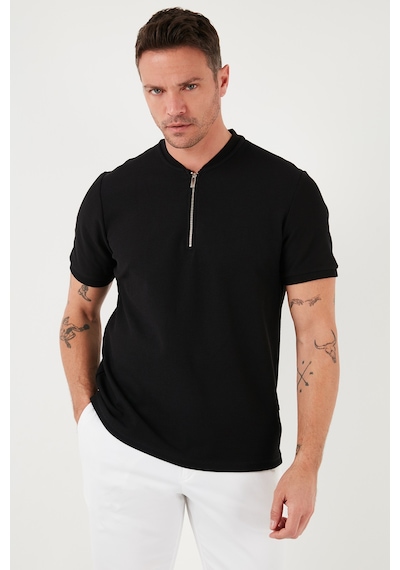 Buratti Pamuklu Regular Fit Yarım Fermuarlı Erkek T Shirt 5902653 Siyah