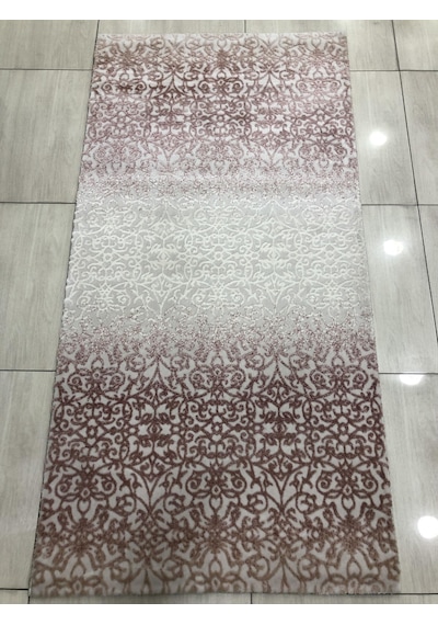 Saray Halı Şiraz 12433 R-1 Pudra Pembe Beyaz 100X200 Yolluk !