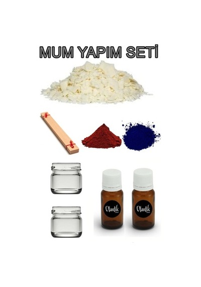 Soya Mum Yapım Seti, 1Kg Soya Wax, Cam Kavanoz, Esans, Boya,Fitil (526658091)