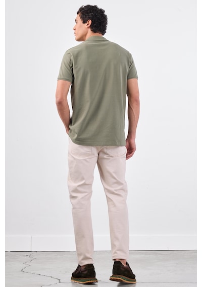 Dufy Haki Düz Erkek T-shirt - Slim Fit Haki