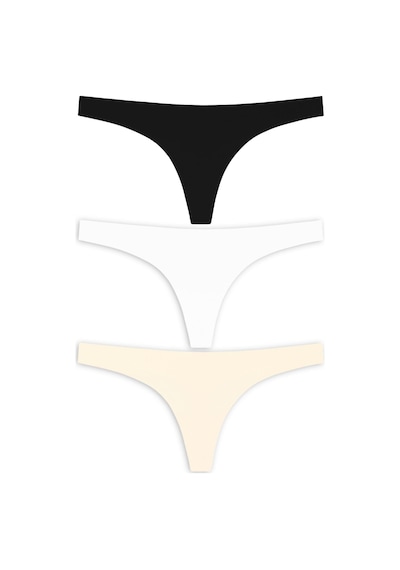 Cottonhill Basic Lazer Kesim Tanga Külot 3'lü Paket - 1 Renkli2 Çok Renkli