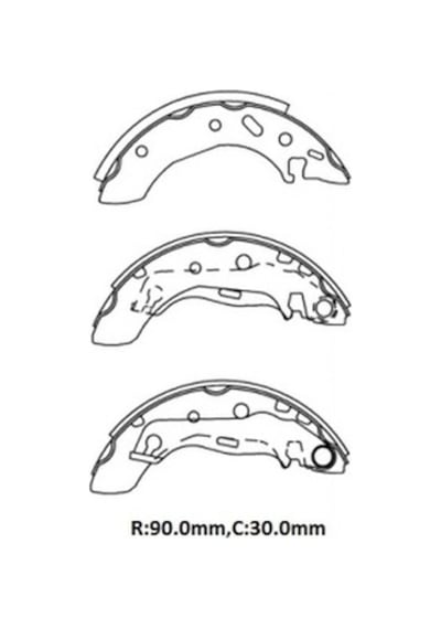 Ford Escort 95/99 Arka Fren Pabucu 1,3/1,4/1,6/1,8cc 90x30 Bramax