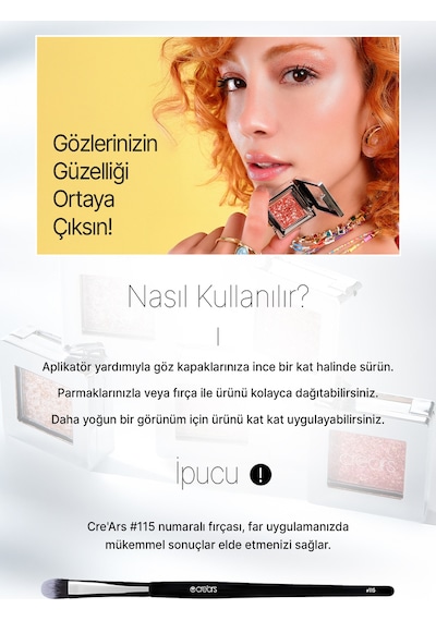 Mücevher Parlaklığında Yoğun Pigmentli Tekli Far Cre'ars Glitter Bomb Eyeshadow 02 Pink Gleam 23236904