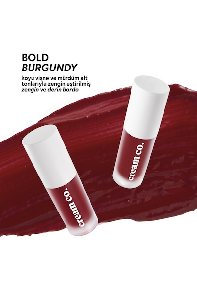 Allık Ruj Göz Farı Glow Tint Bold Burgundy Nemlendirici Makyaj Bordo Hyaluronik Asit Peptit
