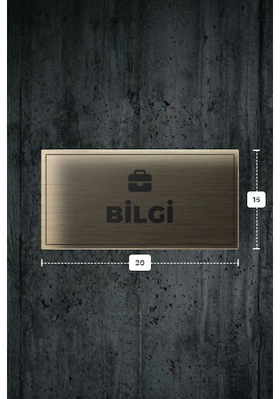 Bilgi Yazılı - Metal - Gold Renk - Kapı İsimliği - 30x15 Cm Bilgi Yazılı - Metal - Gold Renk - Kapı İsimliği - 30x15 Cm