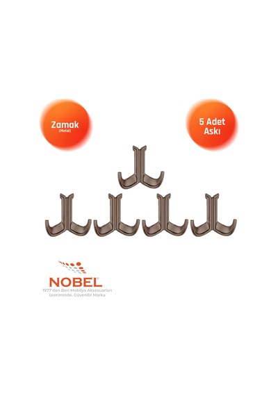 Marmaris Lüks Askı, Metal, Vestiyer Askı, 85 Gr, Dolap Askılık, Duvar Askılığı, Bronz Vidalı 5 Adet