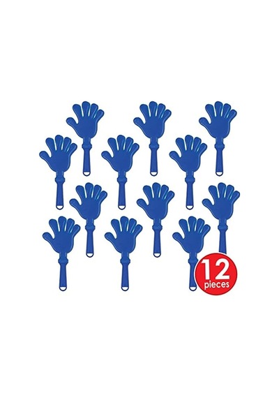 12 Parça Plastik El Clappers Gürültücü Okul Ruh Malzemeleri Spor Doğum Günü Partisi Şekerleri, 7.5", Mavi 256