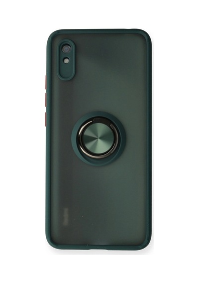 Xiaomi Redmi 9a Kılıf Montreal Yüzüklü Silikon Kapak - Yeşil 0.2M-Çok Renkli