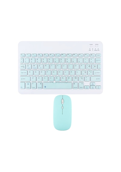 Novstrap Bluetooth Klavye Mouse Seti Türkçe Q Karakterli Tüm Tablet Ve Telefonlar İle Uyumlu Yeşil Açık