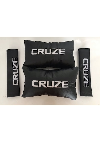 Chevrolet Cruze Nakışlı Deri Oto Boyun Yastığı Ve Kemer Pedi