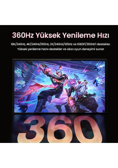 Veggieg Displayport 16k 60hz 8k 240hz 4k 240hz 80 Gbps Hdr Arc Örgülü Dp 2.1 Kablo 1.5 Metre
