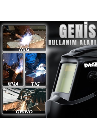 Merde Otomatik Kararan Colormatik Kaynak Maskesi Ayarlanabilir Kararma Seviyesi, Geniş Görüş, Profesyonel Tıg Mıg Mma Uyumlu Maske