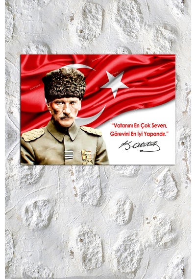Atatürk Mustafa Kemal Makam Panosu Kanvas Tablo Resmi Kurumlar Okullar (8farklı Ölçü) 90 x 60