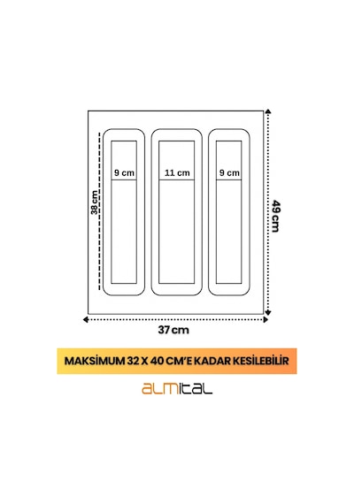 37x49 Kaşıklık Ve Kepçelik 2'li Set