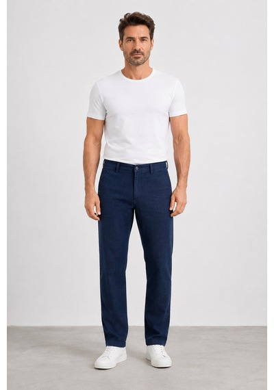 Bihan Store Erkek Yan Cep Esnek Tensel Kot Pantolon 2184-mavi