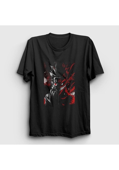 Noıssey Unisex Siyah Wild Anime Naruto T-shirt 134621tt