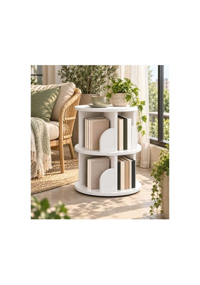 Kitaplık Raflı Komodin Yan Sehpa Çok Amaçlı Düzenleyici Modüler Kitaplık 70x45 Cm Beyaz - 938874604 Beyaz