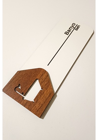 Banyo Kapı Tabelası Mdf Yönlendirme Levhası 19x7 Cm Çift Katmanlı, Çift Taraflı Bantlı