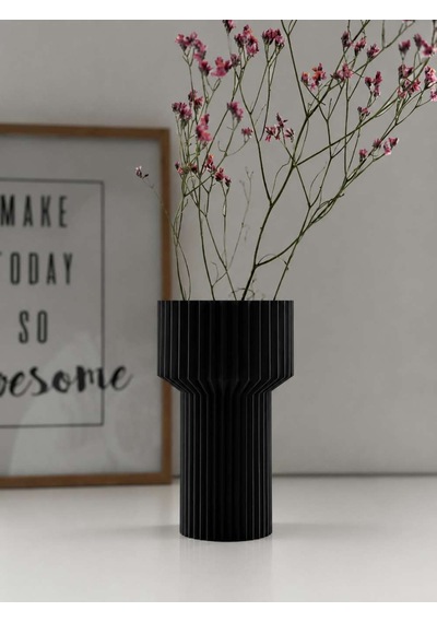 3d Baskı Modern Dekoratif Çiçek Vazosu - Minimal Silindir Tasarımlı Masaüstü Vazo, Ev Ve Ofis Dekoru Diğer