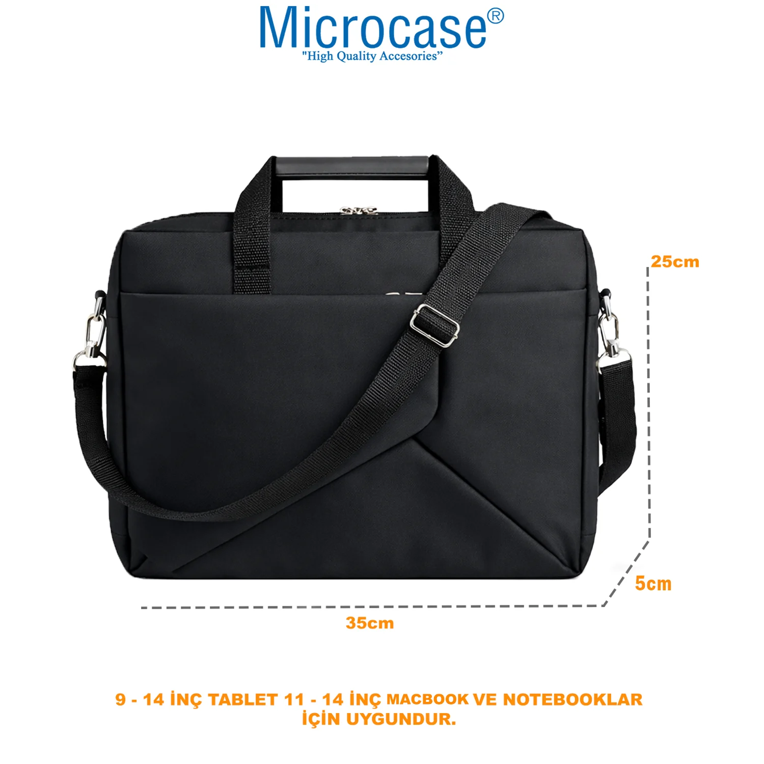 Microcase Honor Pad X8b 11 İnch İle Uyumlu Macbook Laptop Çantası 2 Bölmeli Siyah Al5559