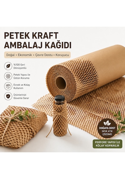 Premium Petek Dolgu Ambalaj Kağıdı 50 Cm X 50 Metre Esnek Paketleme Ve Koruyucu Ambalaj Kağıdı