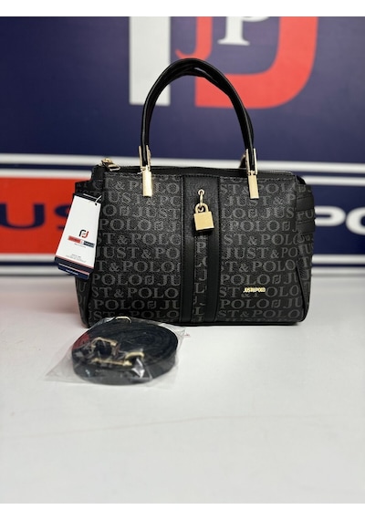 Just Polo Kadın Siyah Monogram El Ve Omuz Çantası Yeni Sezon 2201mh