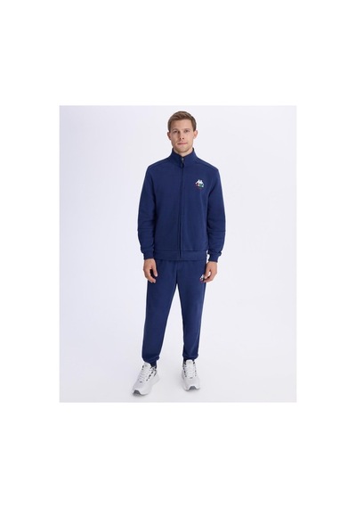 Kappa Authentic Italy Full Zip Erkek Mavi Comfort Fit Fermuarlı Eşofman Üstü Siyah