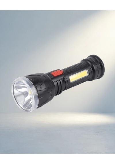 Güçlü 9 Led Şarjlı El Feneri 4 Modlu Uzun Menzilli Açık Ahşap