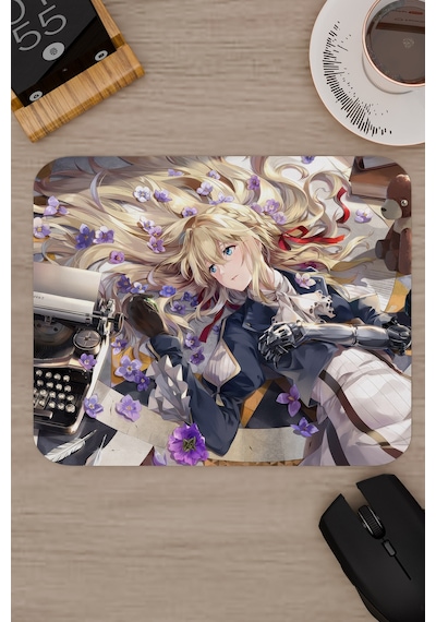 Violet Evergarden Anime V4 - 22x18 Gaming Kauçuk Kaymaz Taban Mouse Pad Fare Altlığı