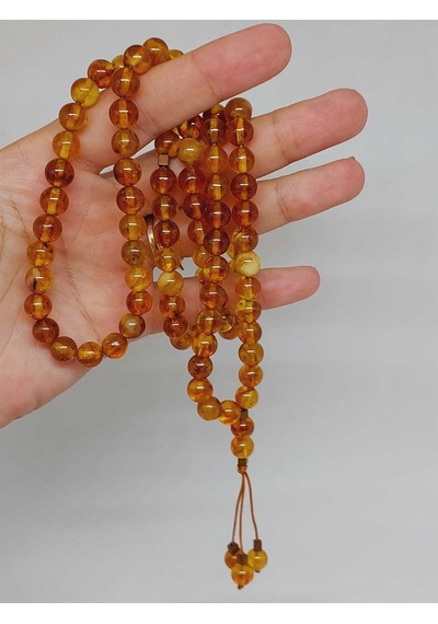 Kehribar Taşı Tesbih 99'luk 8mm 23475 Mor