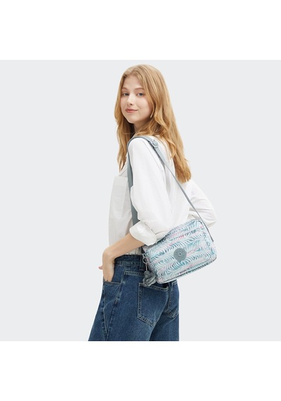 Kipling Kıplıng Abanu M Orta Boy Omuz Çantası Desenli Palmtree Leaves Desenli Çok Renkli