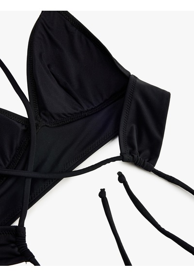 Koton Çapraz Askılı Bralet Bikini Üstü Siyah 6sak10003mm