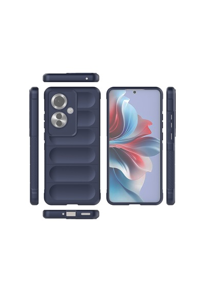 Oppo Reno 11f 5g Kılıf Kamera Korumalı Esnek Silikon Parmak Şeritli Vardar Siyah