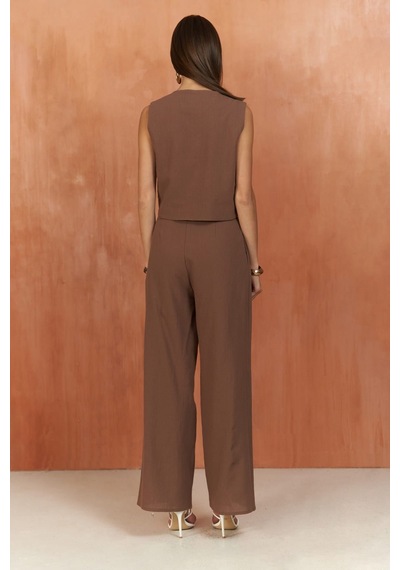 Mai Collection Mai Studios Co. Montana Kahve Yelek Pantolon Takım Kahve