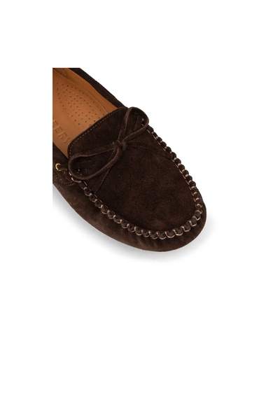 Deery Kadın Hakiki Süet Kahverengi Loafer Ayakkabı - Dl505zkhvc01