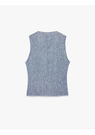 Koton Regular Fit Düğmeli Bisiklet Yaka Kolsuz Yelek Lacivert 6sak20103uw Lacivert