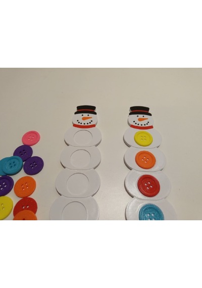 Montessori Giysi Düğmeleriyle Kardan Adam Oyunu 2'li Set