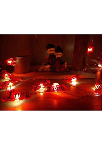 Dekoratif 2 Metre Günışığı Renkli Love Yazı Şekilli Peri Led Işık