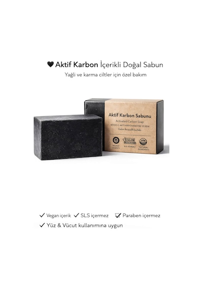 Aktif Karbon Özlü Cilt Bakım Sabunu - 120 Gr Aktif Karbon