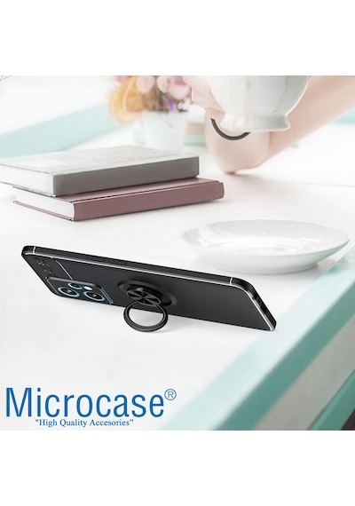 Realme 9 Pro Focus Serisi Yüzük Standlı Silikon Kılıf - Al3363