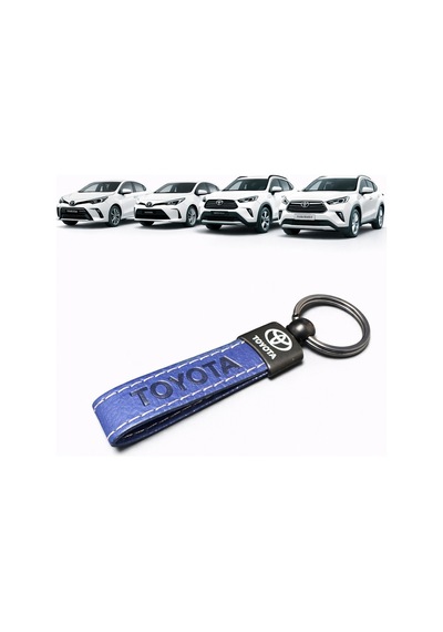 Toyota Ve Logolu Anahtarlık Suni Deri Lacivert