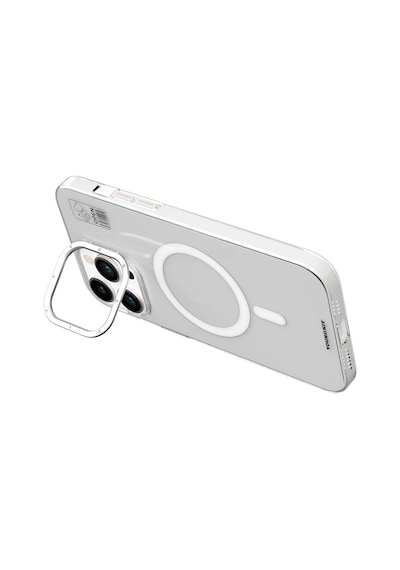 Apple Uyumlu iPhone 15 Pro Max Kılıf Magsafe Şarj Özellik Standlı Youngkit Hermit Bracket Seri Kapak Beyaz