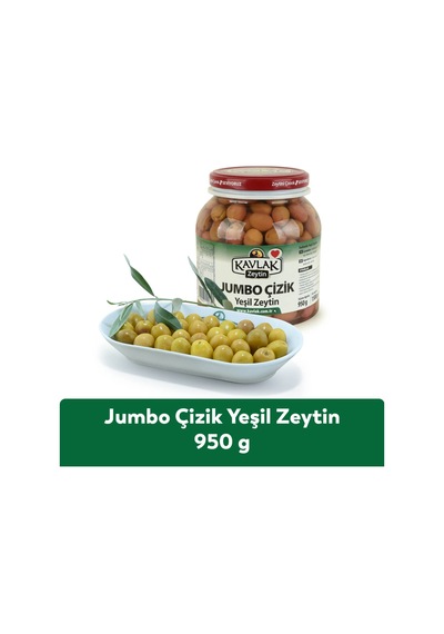 950 Gr Pet Jumbo Çizik Yeşil Zeytin